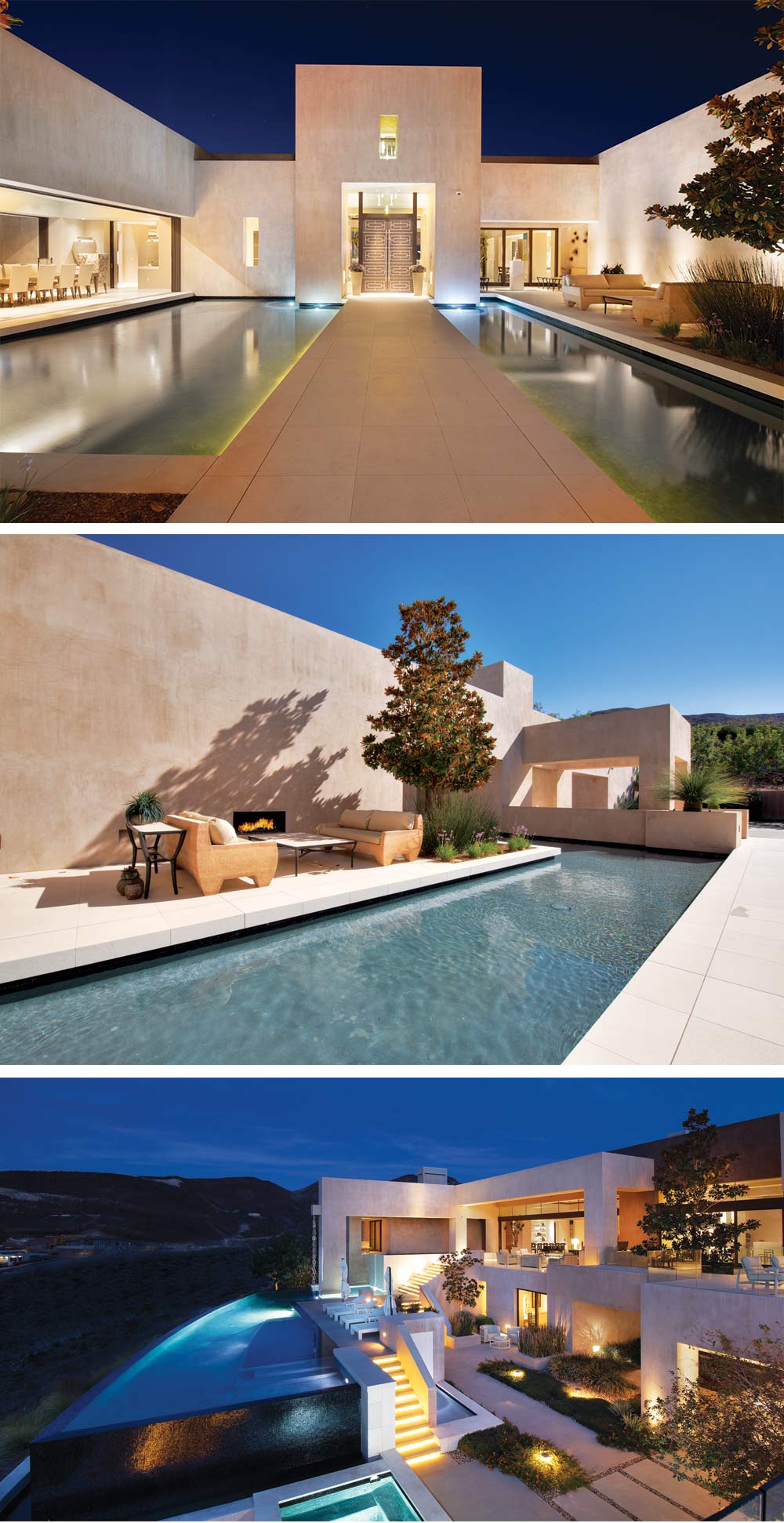 Negative-edge pool and reflecting pond by Poolscapes LLC