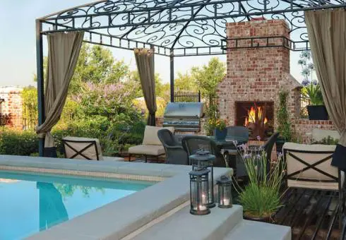 8 Outdoor Fireplace And Fire Pit Design, Gazebo With Fire Pit Inside Pool